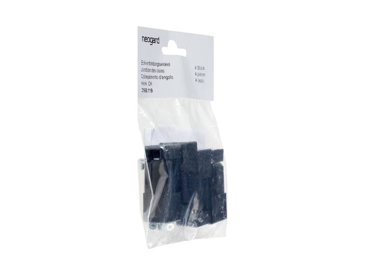 Eckverbinder Universalprofile Schwarz 4 Stück