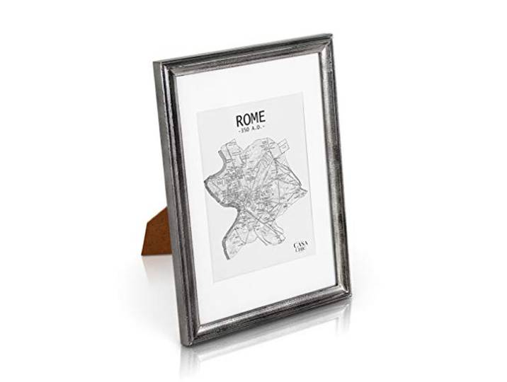Antic by Casa Chic - Shabby chic A4 fotolijst - Massief houten - glasplaat - met passe-partout voor 15 x 20 cm - breedte lijst 2 cm - zilver