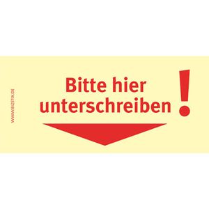 BIZSTIX Haftmarker Bitte hier Unterschreiben, Papier, beschriftbar, 5 x 100 Streifen, gelb