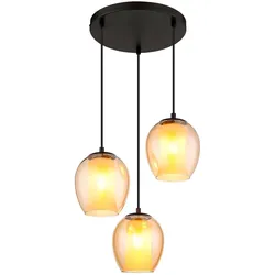Globo Pendelleuchte Lexa Alu, Eisen, Stahl & Metall Orange Amber