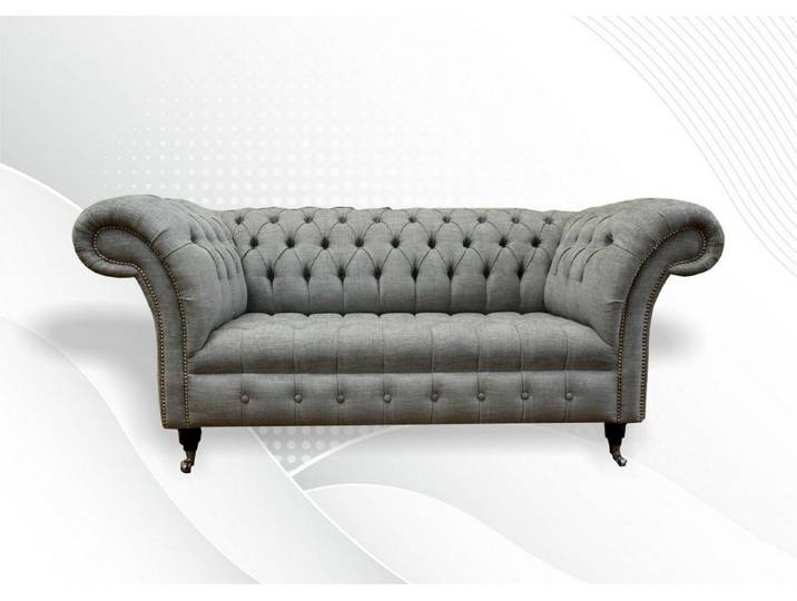 Xlmoebel Chesterfield-Sofa Grau Zweisitzer Sofa für Lounge und Club Einrichtung, Sofa 1 Teile, Made in Europa