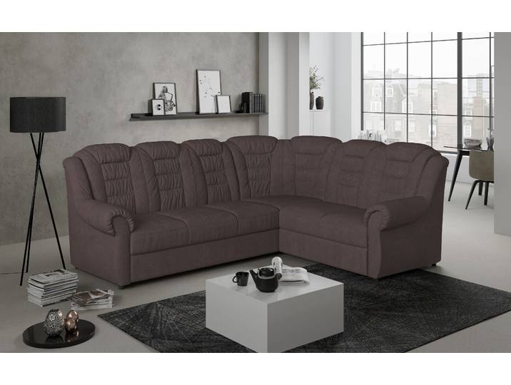 Ecksofa, 266x216 cm, Polyester, Schwarz, Hohe Rückenlehne, Modern, Home-affaire