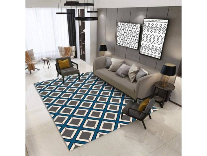Tapis Salon - Grande Taille Carré Beige - Antidérapant et Moelleux - 120x160cm