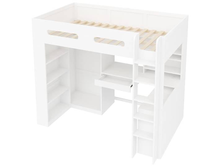 Lit superposé enfant en pin blanc 90x200 cm
