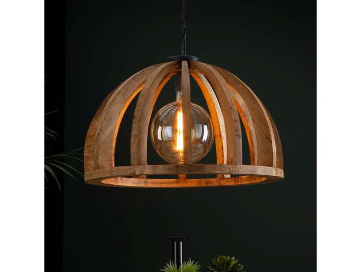 ZIJLSTRA Holz Hängelampe Vesterland, dimmbar, Holz hell, für Wohn- / Esszimmer, Holz, Pendelleuchte