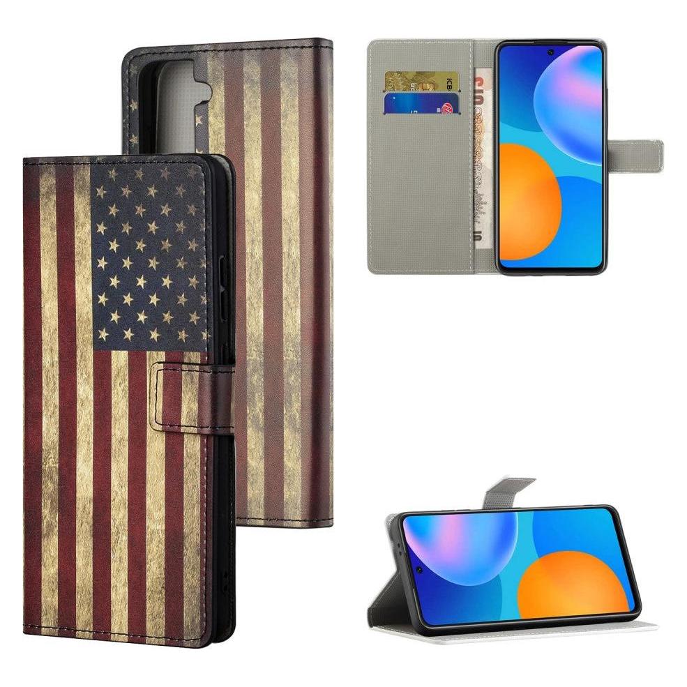 Cover-Discount Galaxy S21+ - Leder Hülle Vintage US Flag (Samsung Galaxy S21+) (101231810J)