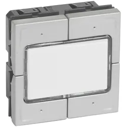 Legrand 079246L elektronischer Taster 4-fach 2-modulig 0-24V Mosaic Aluminium