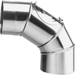 Abgasrohrbogen V4A, d130 x 0,6 mm, 4 Segmente Werkstoff 1.4404, 0-90° drehbar, mit Tür