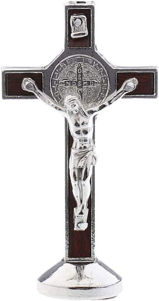 Zilverkleurig Kruisbeeld Jezus Christus voor Auto, Huis en Kapel - Decoratief Metalen Kruis