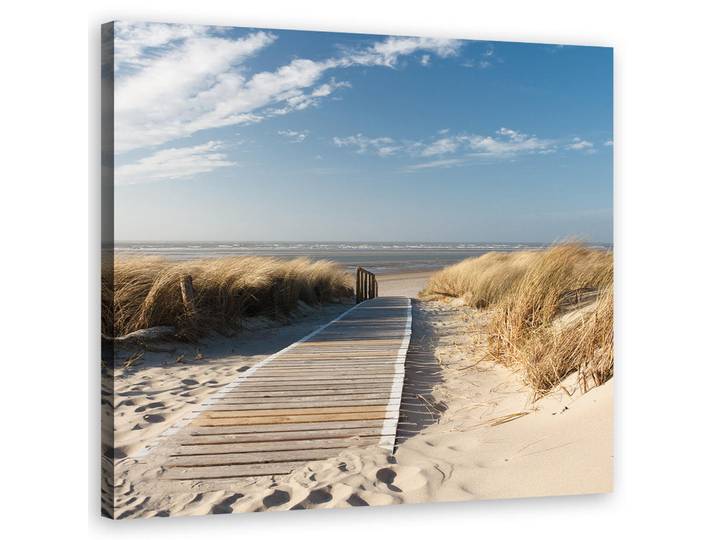 Feeby Wandbild nordsee beach dünen, Beige, Landschaft/Berg, Rechteckig, 50x50 cm, Bilder & Rahmen, Bilder, Leinwandbilder