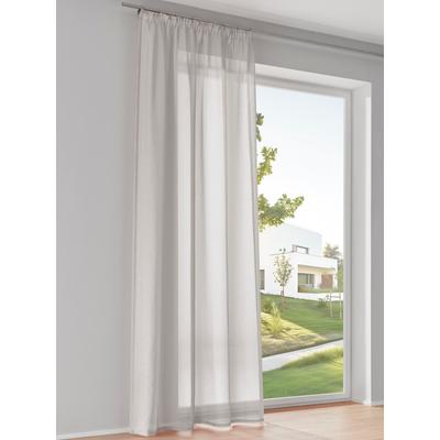 Gardine HEINE HOME Gr. 4, hellgrau, B:140cm H:245cm, Polyester, Gardinen, Gardine