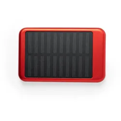 Ladestation Powerbank 4000 mAh mit Solarladung Rot