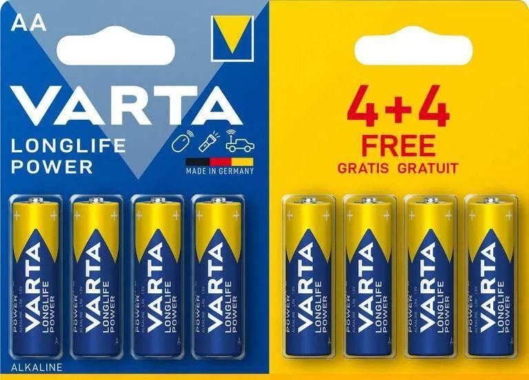 Varta Longlife Power AA Batterijen 8 stuks