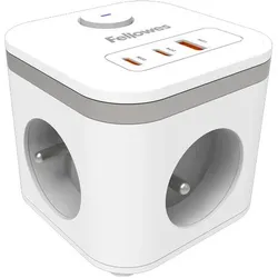 Fellowes, Steckdosenleiste, Power Cube Type E (FR BE PL) - White (3x, USB-A, USB-C)