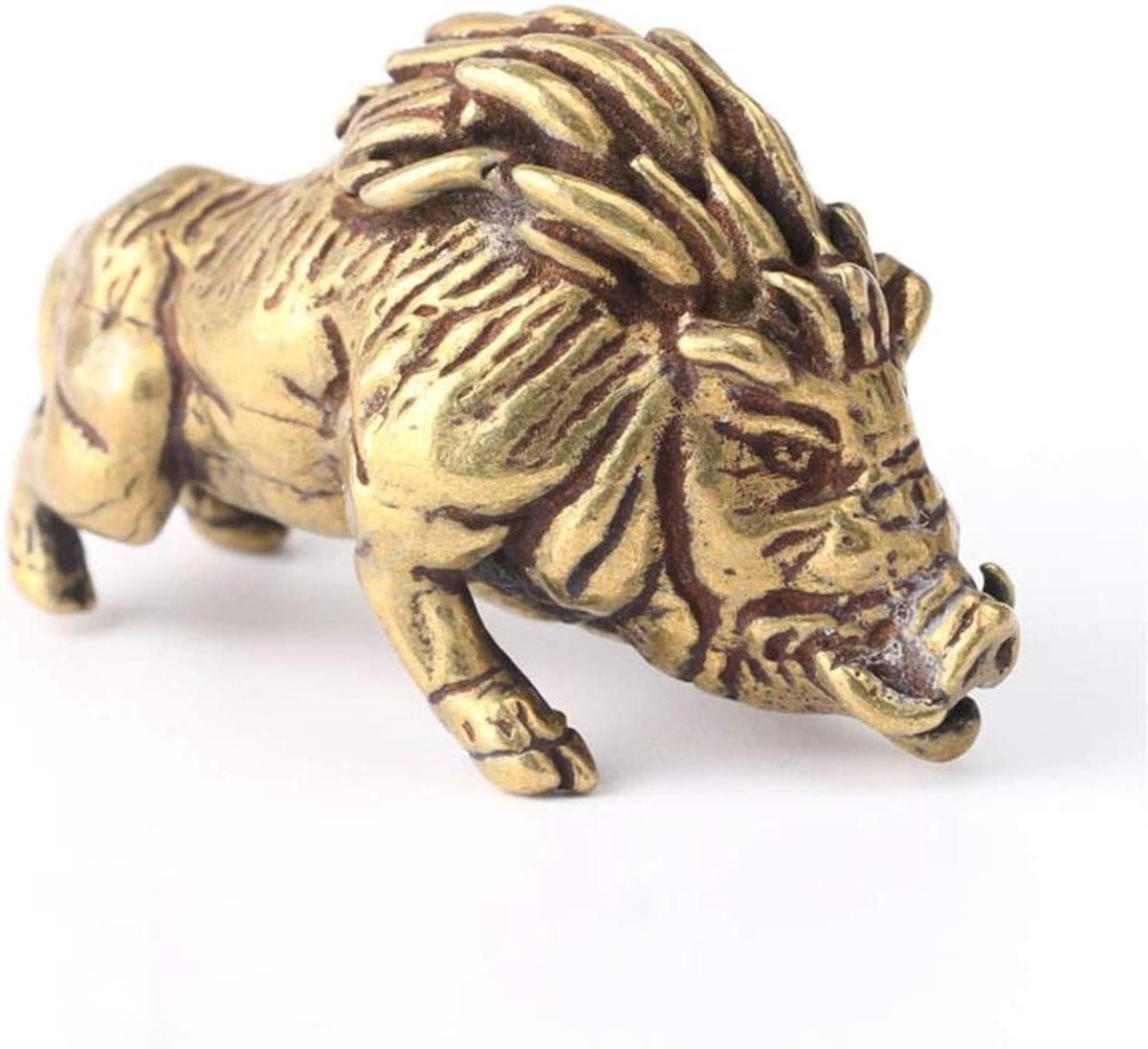 Handgemaakt Bronzen Varken Beeld - Koper Dierenfiguur voor Huisdecoratie - 121 gram