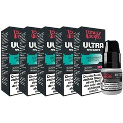 8 ml Totally Wicked ULTRA Nic Salts - 2,0 % (20 mg/ml) Spearmint Menthol, 5er Pack