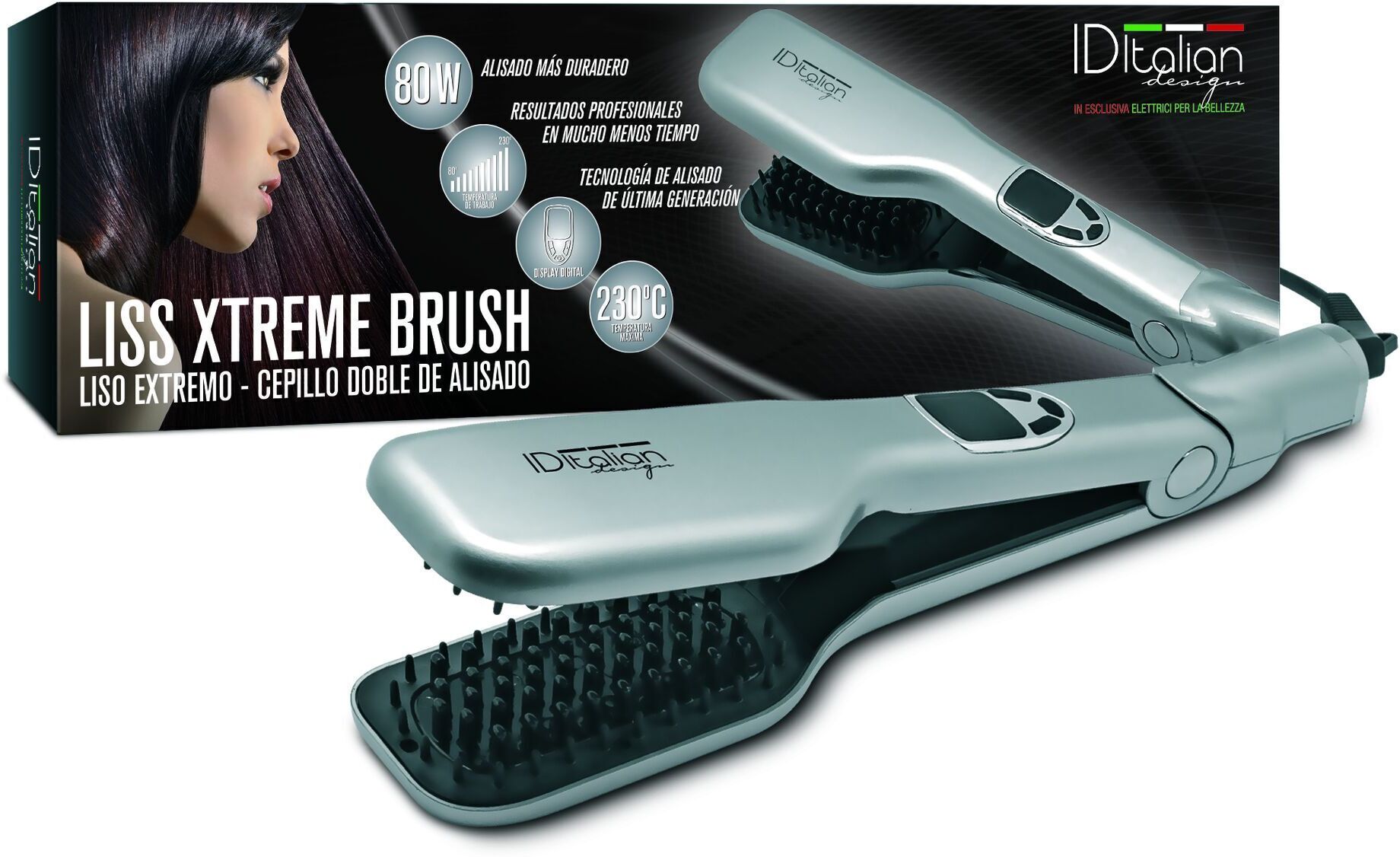 Italian Design Liss Xtreme Prostownica do włosów   czarny/szary - Refurbished
