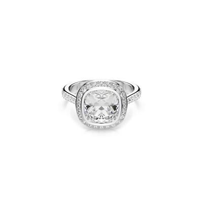 Fingerring SWAROVSKI "Schmuck Geschenk UNA Ring" Gr. 60, silber (metallfarben, kristallweiß), Fingerringe, Damen, 60, Metall, Fingerring, mit Swarovski Kristall