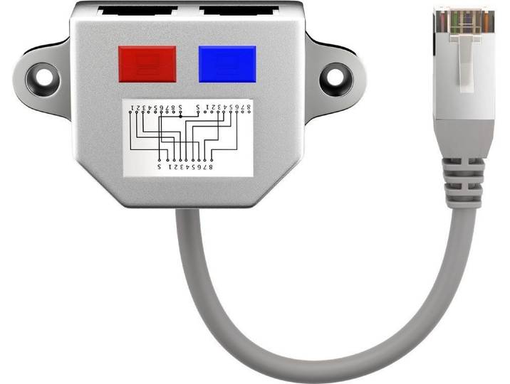 Goobay Y-adapter - Kabelsplitter 1x 8-pin naar 2x 4-pin - Ethernet/ISDN - RJ45