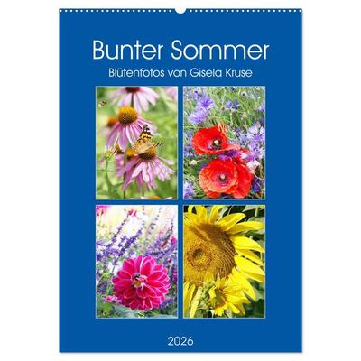 Bunter Sommer (Wandkalender 2026 DIN A2 hoch), CALVENDO Monatskalender