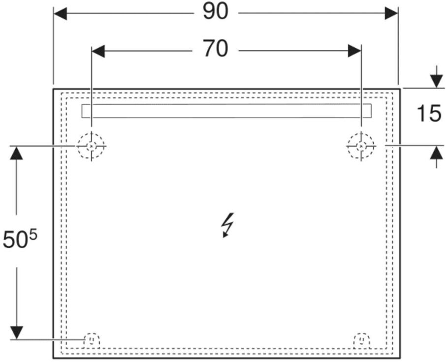 Geberit Lichtspiegel Option Basic Beleuchtung oben, 90x70cm (502808001)