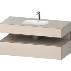 Duravit Collection One Einbauwaschtisch mit Konsolenwaschtischunterbau, 1200x550x600mm, Nische Basalt Matt, QA4787043830000, Farbe: taupe supermatt