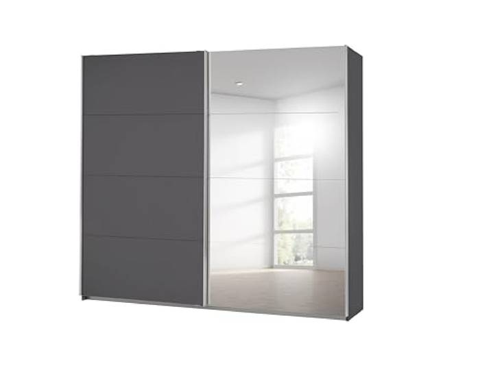Rauch Möbel Caracas, Schwebetürenschrank, Grau metallic, Breite 226 cm