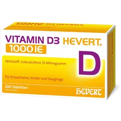 VITAMIN D3 HEVERT 1000 I.E. Tabletten 200 St