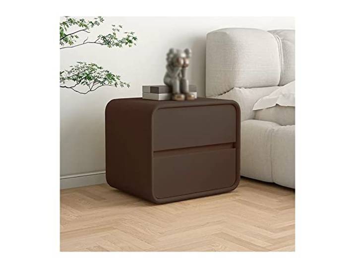 YANG11FAN Vielseitig Brauner Nachttisch mit 2 Schubladen, moderner Holzsofa-Endseite for Schlafzimmer, Wohnzimmer, Flur(L40xD40xH47cm)