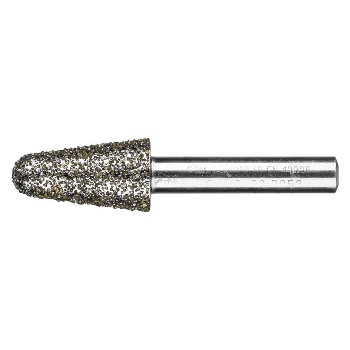 Pferd Diamant-Schleifstift Kegel Ø16,0mm Schaft-Ø8 mm D852 (sehr grob) zum Schleifen von Grau-und S (Körnung D 852) (DKEL-N 16-30/8 D 852)