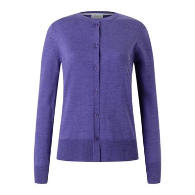 Strickjacke MAERZ MUENCHEN "Maerz Muenchen 203000 Strickjacke Damen Bekleidung", Damen, Gr. 38, lila, 100% Wolle (Merino), Strickjacken Strickjacke