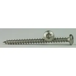 Spanplattenschrauben Halbrundkopf - Edelstahl A4 - 4,5x65 - TX20 - Vollgewinde