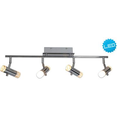 NÄVE LED Deckenleuchte "Garda", silber (chrom, klar), 4, H: 18,5cm, 1 Stk., Leuchten, Spots verstellbar, LED Deckenleuchte