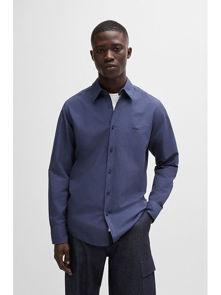 Hugo Boss Fashion Hemd - Regular fit - in Dunkelblau - L