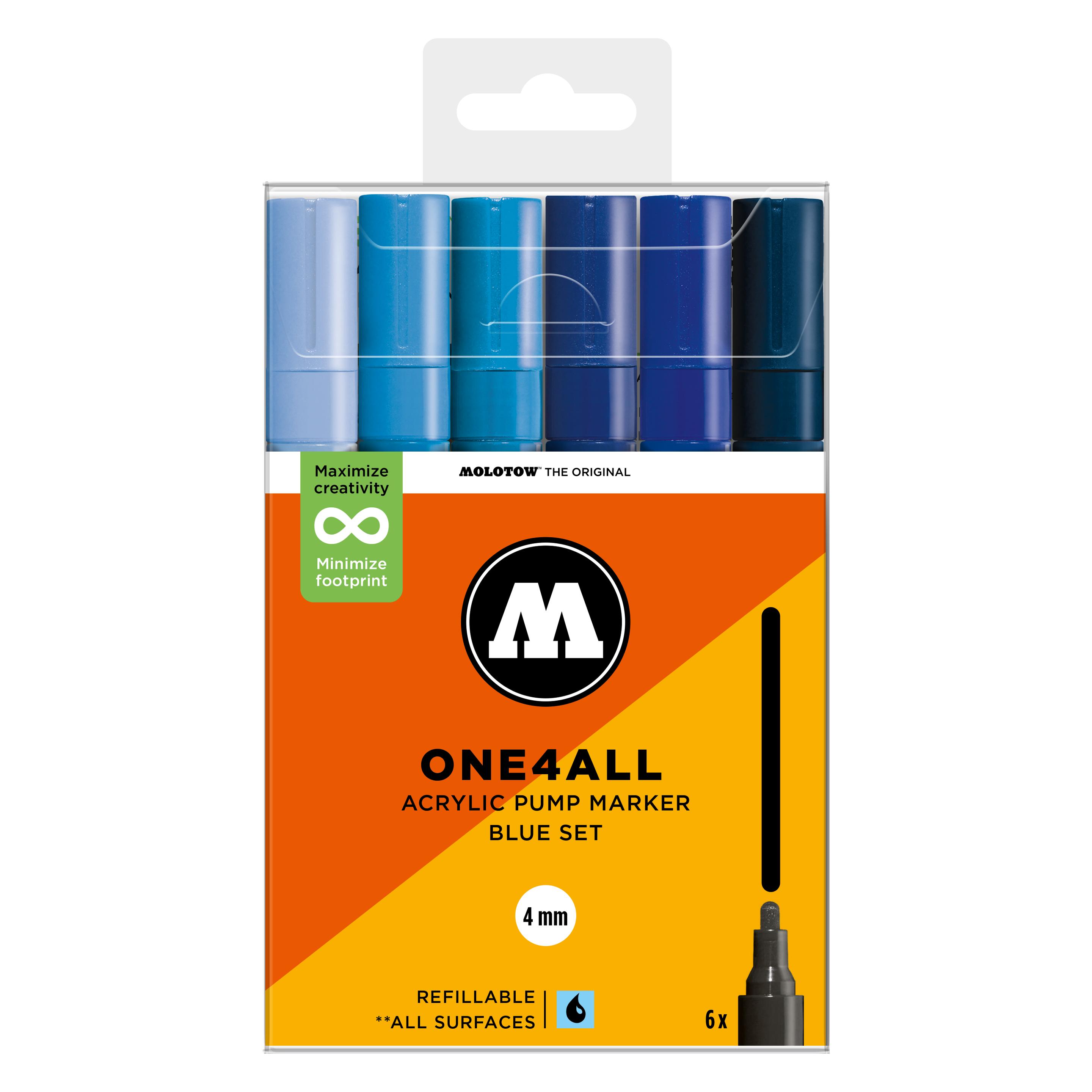 Molotow Acrylmarker One4All 227HS Blue Set (6x) (MO200834)