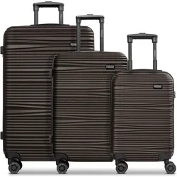 Redolz Essentials 16 3-SET 4 Rollen Kofferset 3-teilig, Koffer, Braun