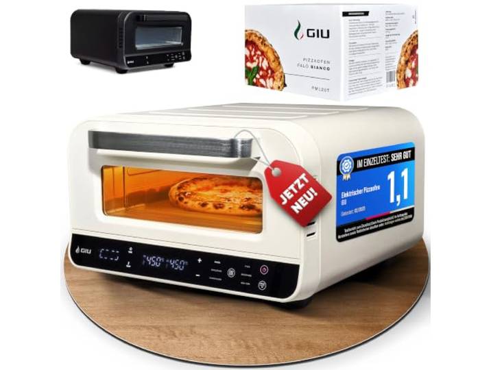 Elektrischer Pizzaofen – Starker Elektro-Ofen für neapolitanische Pizza Backofen, Pizzaofen, elektrisch, Electric Oven Über 450 Grad FusionHeat-Tech Genieße Steinofen-Geschmack Zuhause GIU