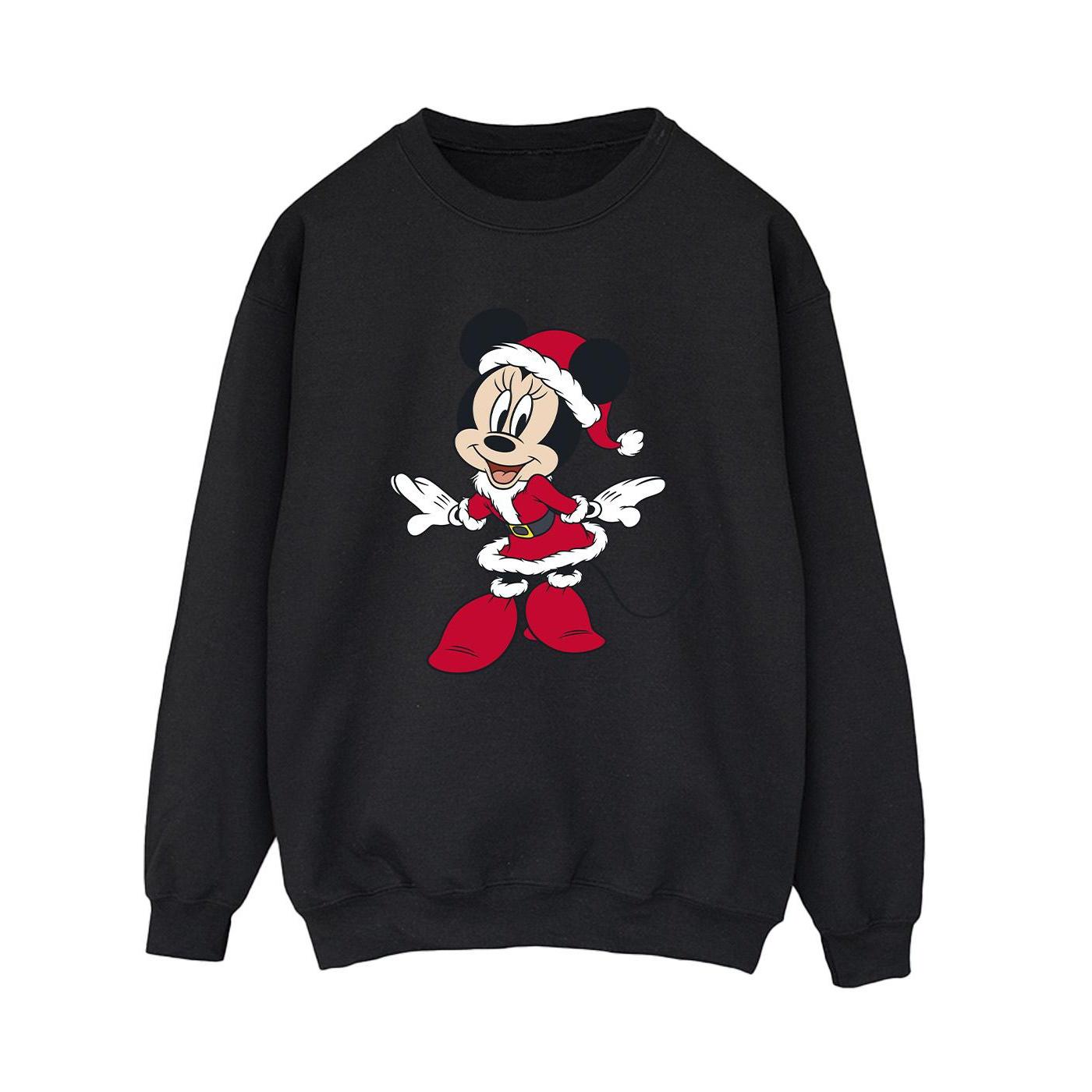 Disney Dames/Dames Minnie Mouse Kerst Sweatshirt (Zwart)