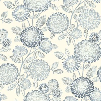 Chesapeake Zalipie Blue Floral Trail Wallpaper