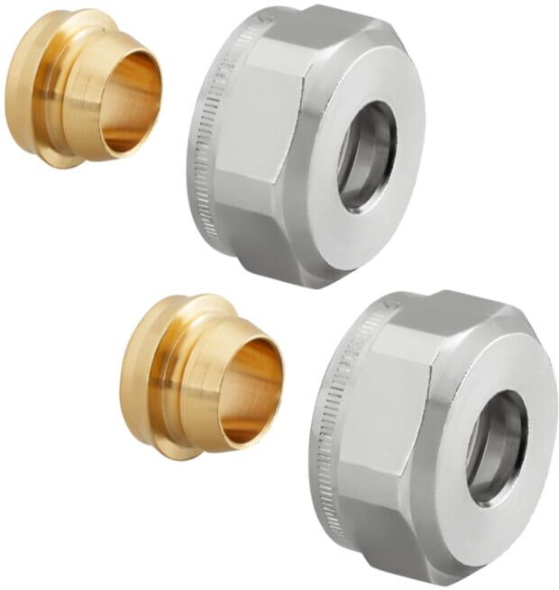 Raccords à compression OV 14mm, double, pour tubes cuivre et acier ; Oventrop (1016862)