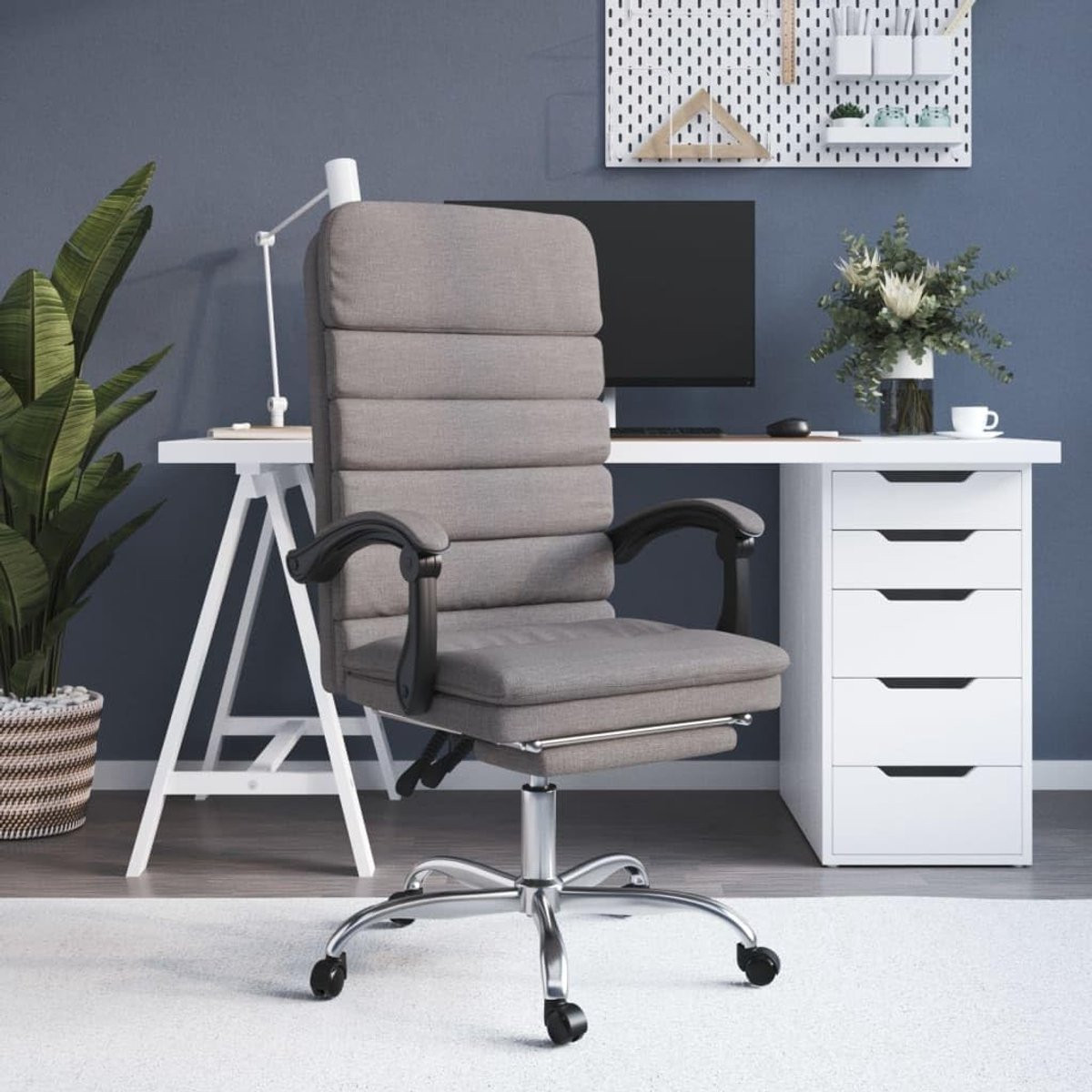Ergonomische Bureaustoel met Massage en Voetensteun - Taupe