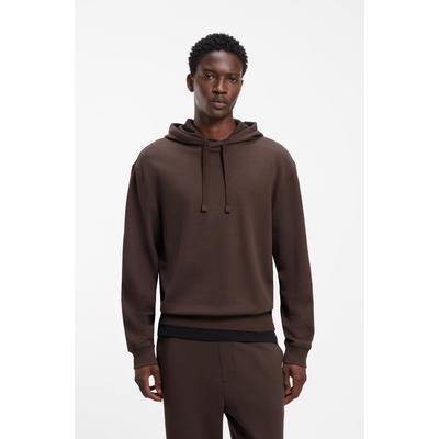 Jogginganzug HUGO "DapoDayote", Herren, Gr. L, braun (braun overflow903), Sweatware, Obermaterial: 100% Baumwolle, relaxed fit, Sportanzüge Jogginganzug, Zweiteiliger Trainingsanzug Relaxed Fit, Kapuze mit Kordelzug