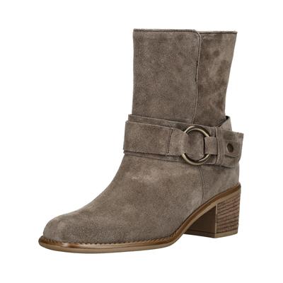 Stiefelette GABOR "Gabor Stiefelette Veloursleder", Damen, Gr. 40, braun (braun, grau), Veloursleder, Schuhe Stiefelette