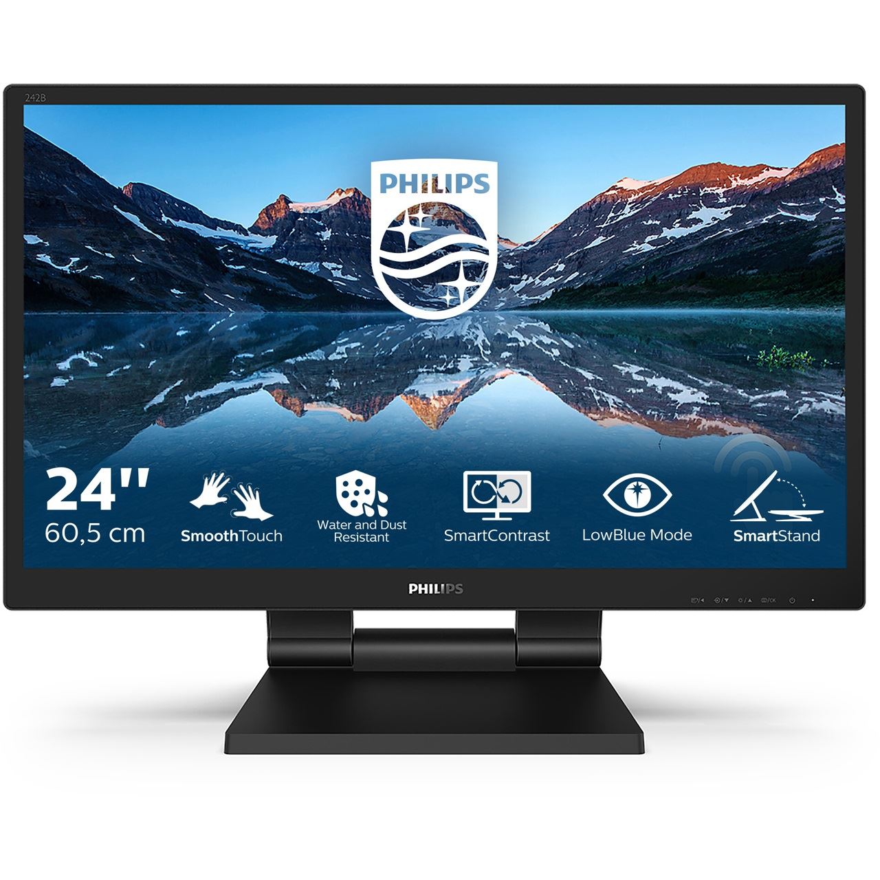 23,8" (60,47cm) Philips B-Line 242B9T/00 schwarz 1920x1080 1x DisplayPort 1.2 / 1xDVI-D / 1xHDMI 1.4 / 1xVGA