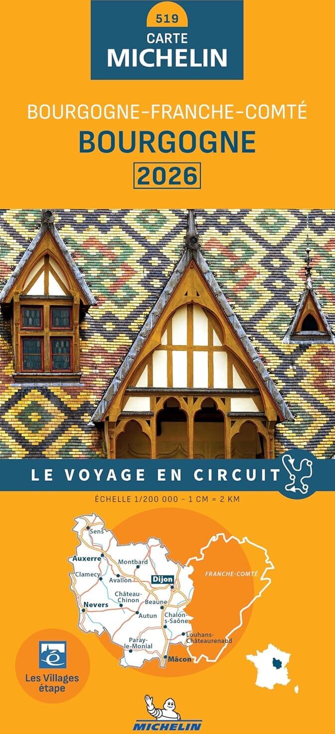 Carte régionale n° 519 - Bourgogne 2026   Michelin