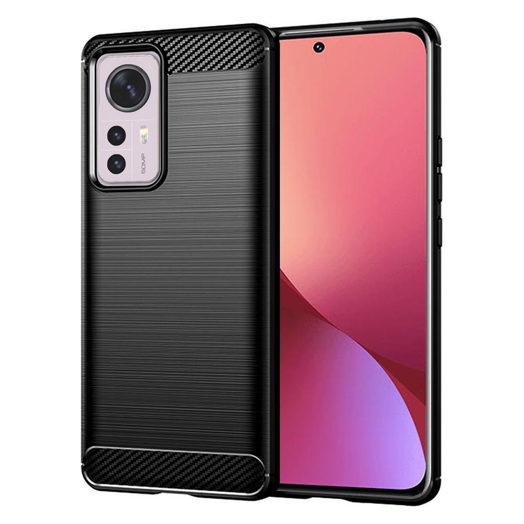 Techsuit - Carbon Silicone - Xiaomi 12 / 12X - Black (Xiaomi 12, Xiaomi 12X) (56339450)