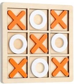 Uplifted Finds Solid Wooden Tic Tac Toe Board And Strategic Interaction Interface orange
