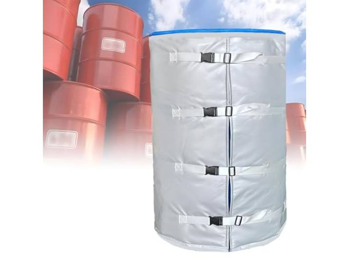 Metallfassheizung, Ölfass-Wärmedecke, Einstellbare Temperatur 0~120℃/0~150℃, Wasserdichtes Silikontuch, IBC-Kunststofftank-Heizkissen For 200L/1000L-Fass(Gray,200L120°)