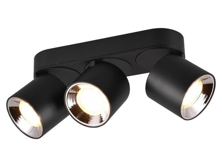 Spot Guayana noir 3xGU10x10W en métal\, dimensions : 12x8x27 cm\, IP20\, Trio
