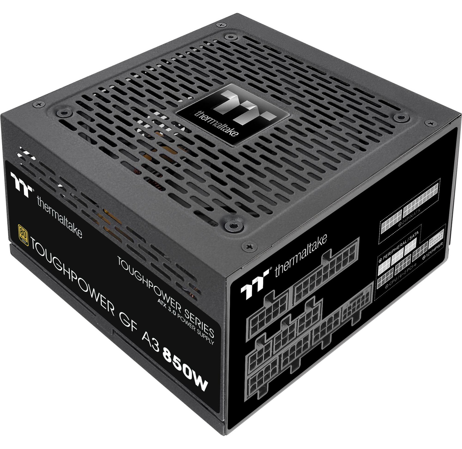 Thermaltake Toughpower GF A3 850W ATX/GEN5 80+ Gold Voeding - Zwart